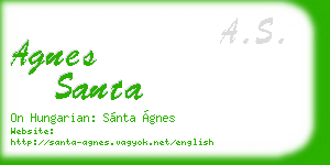 agnes santa business card