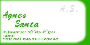 agnes santa business card